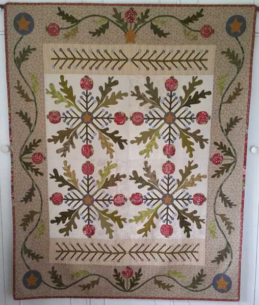 Whig Rose Quilt Hand Painted Needlepoint Canvas
